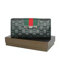 gucci donne portafoglio -68-pression-fleurs-nero-cuir